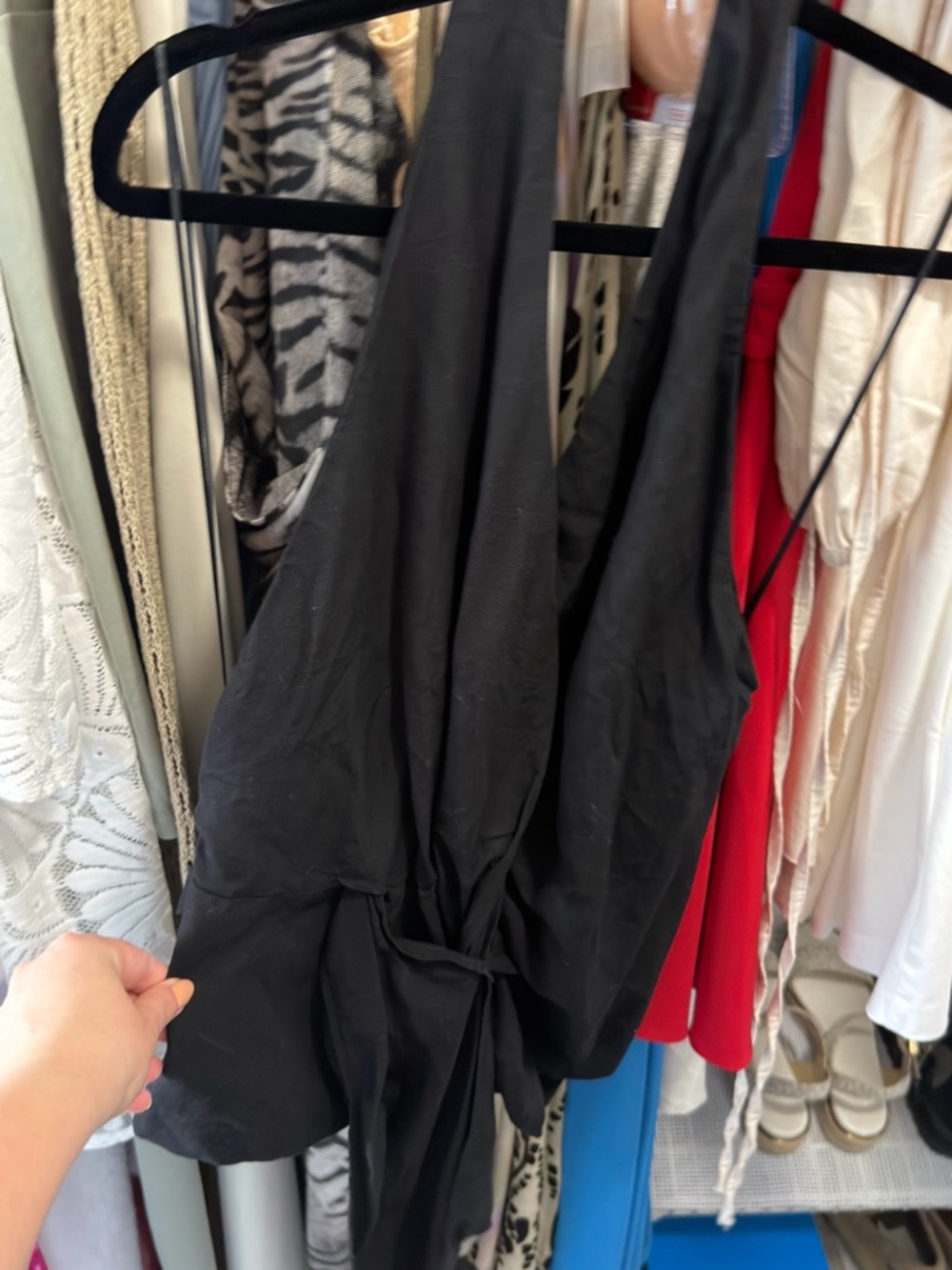 Zara Black Sleeveless Bodysuit with Deep V